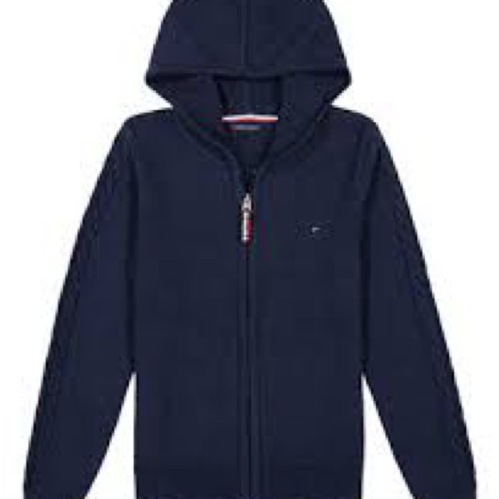 Tommy Hilfiger Big Girl Sweater Zip UP Cardigan Hoodie M 8-10